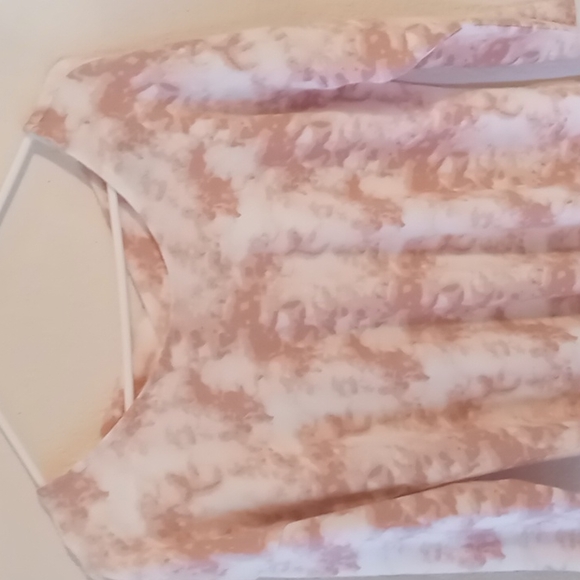 WALLPAPHER BNWT WOMEN'S PINK TIE TYE LONG SLEEVE SHIRT W CRISS CROSS BACK SZ S - Picture 5 of 13